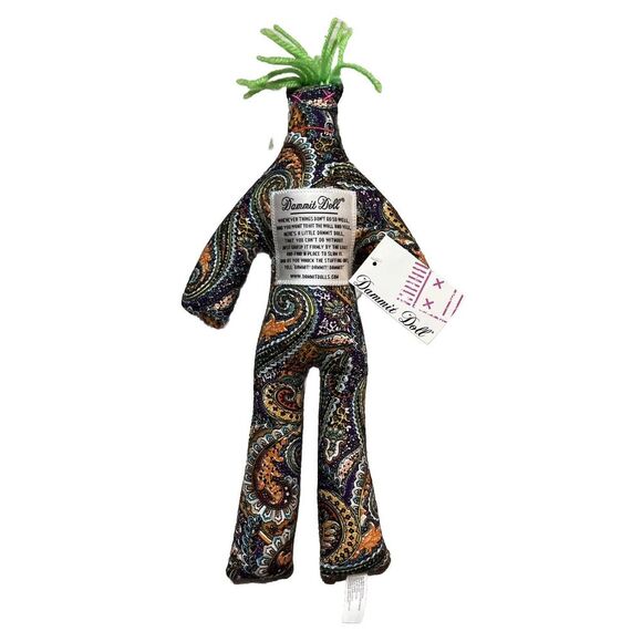 Original Dammit Doll - 12" Stuffed Paisley  - Stress Reliever Or Voodoo Doll NWT - Picture 1 of 7